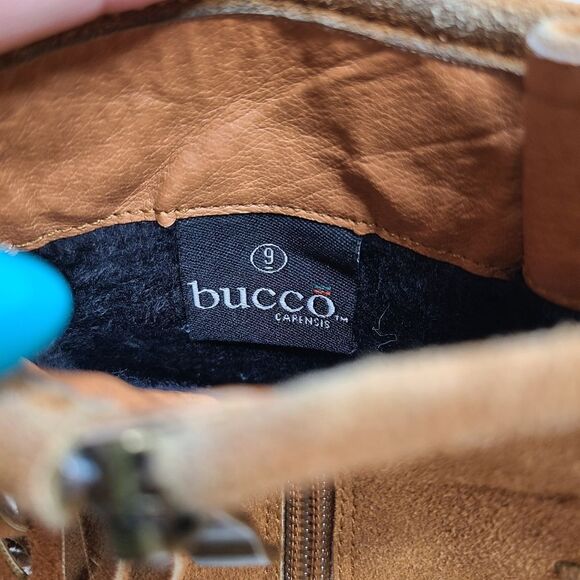 Bucco Maddasyn Fringed Vegan Leather Side Zip Laceup Ankle Boots sz 9 - Picture 7 of 8